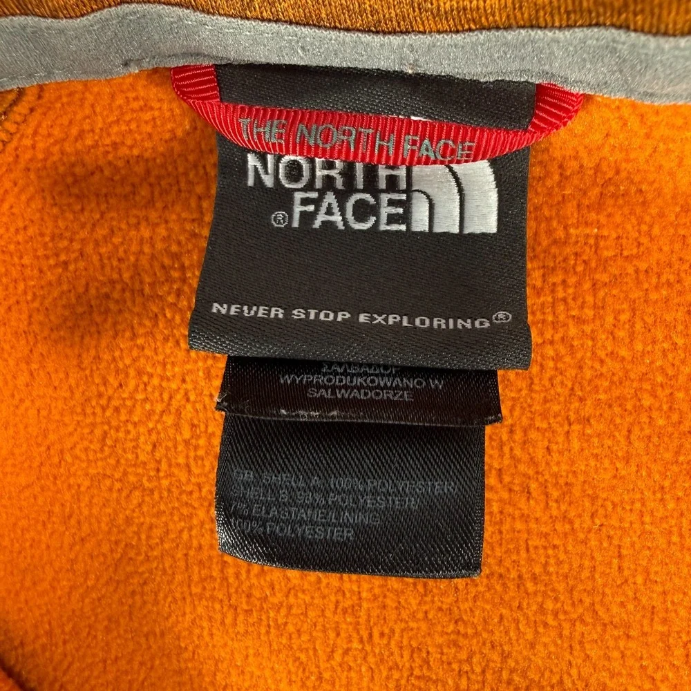NORTH FACE 1/4 Zip Pullover‎ Smooth Face Fleece Sweatshirt Mens Small Orange